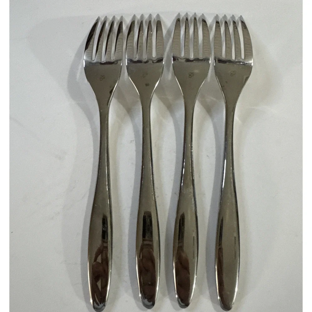 4 Gourmet Settings GS Ellipse 18/10 Stainless Salad Forks 7.5”